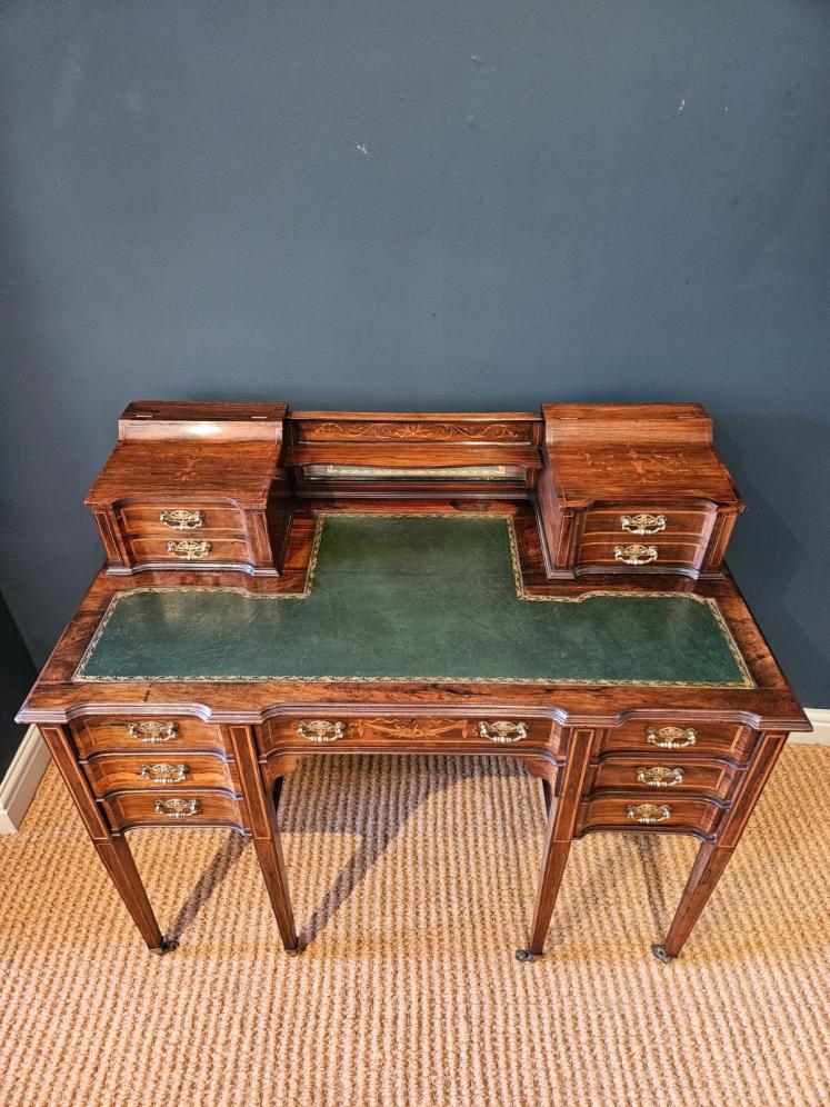 Edwardian Inlaid Rosewood Desk - Image 8