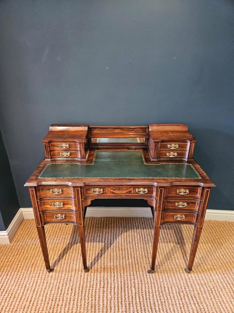 Edwardian Inlaid Rosewood Desk - Image 7