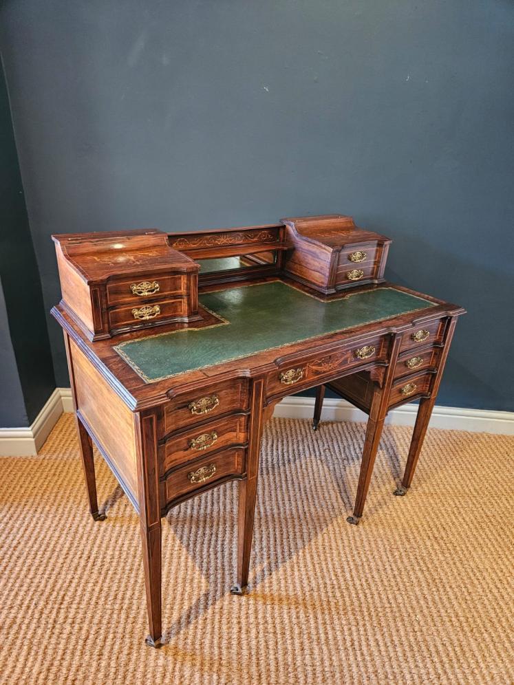 Edwardian Inlaid Rosewood Desk - Image 4