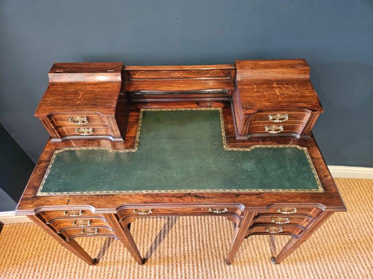 Edwardian Inlaid Rosewood Desk - Image 2