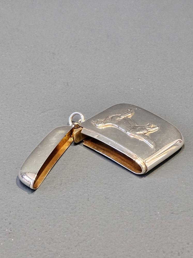 Edwardian Silver Vesta with Retriever Motif - Image 4