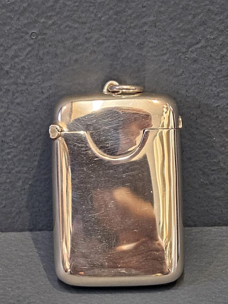 Edwardian Chester Silver Vesta and Stamp Case - Image 5