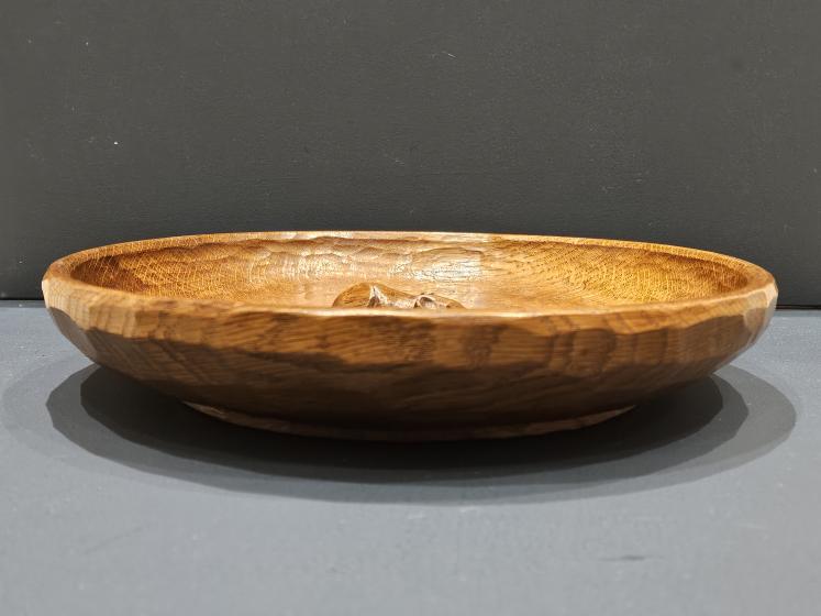Superb 1950's Thompsons of Kilburn  Mouseman 12" Shallow Bowl  - Image 4
