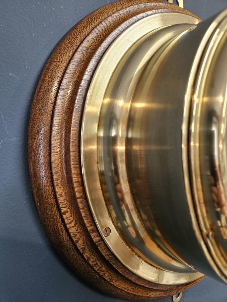 Late Victorian Brass Bulk Head Barometer by Barkers of Kensington - Image 6