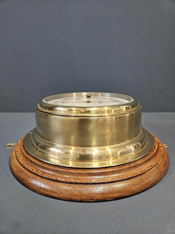 Late Victorian Brass Bulk Head Barometer by Barkers of Kensington - Image 5