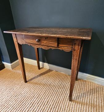 George III Elm Single Drawer Side Table - Image
