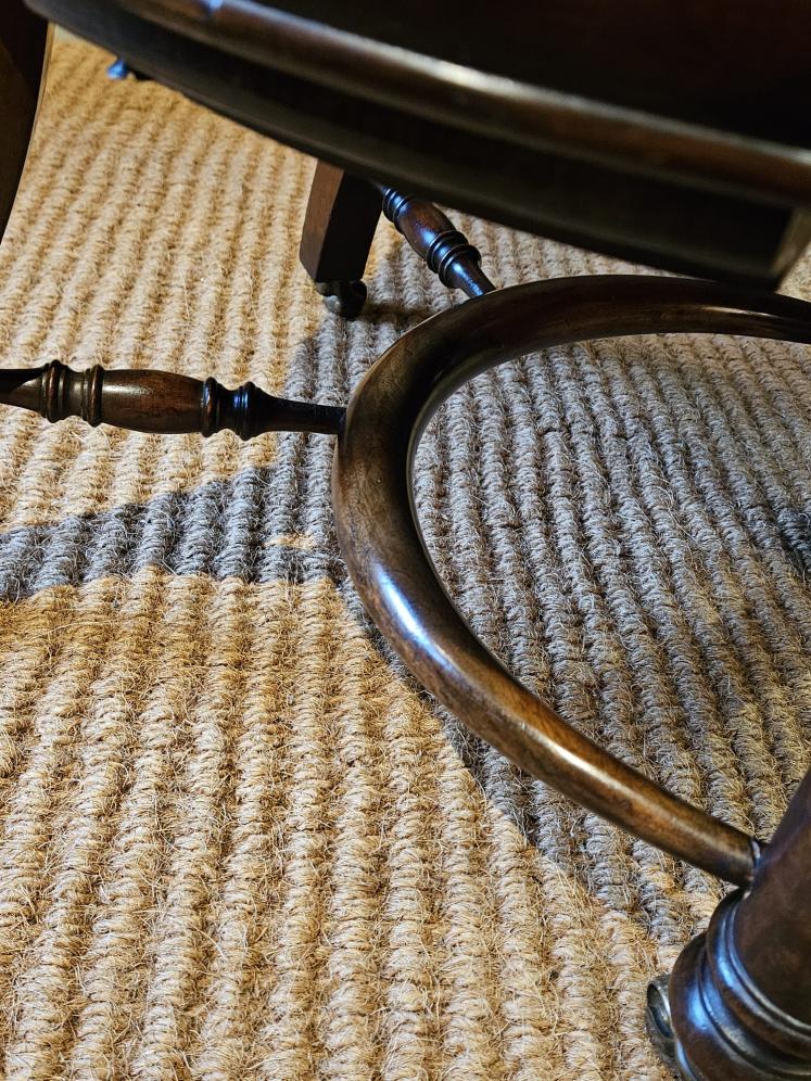 Victorian Revolving Desk Chair with Original Hide Upholstery - Image 8