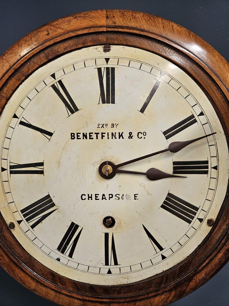 Small Victorian Walnut Cased 8" Dial Clock - Image 5