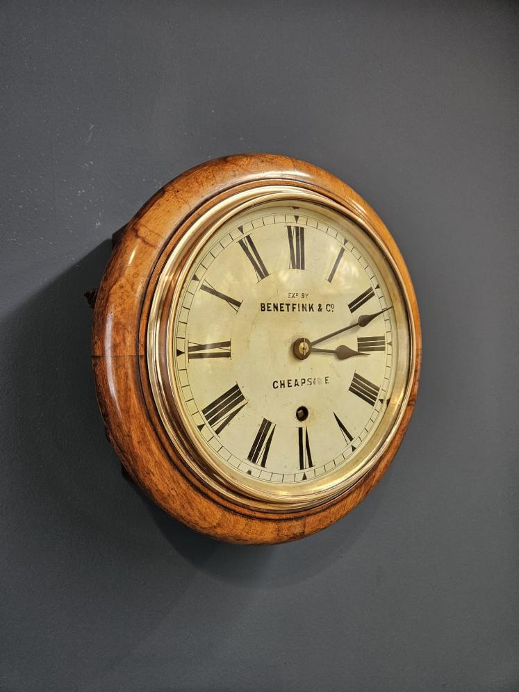 Small Victorian Walnut Cased 8" Dial Clock - Image 4