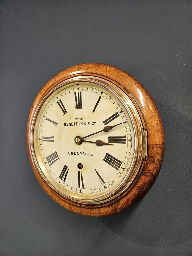 Small Victorian Walnut Cased 8" Dial Clock - Image 3