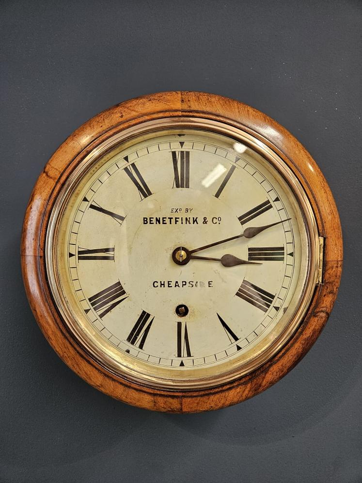 Small Victorian Walnut Cased 8" Dial Clock - Image 2