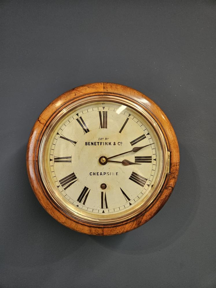Small Victorian Walnut Cased 8" Dial Clock - Image 1