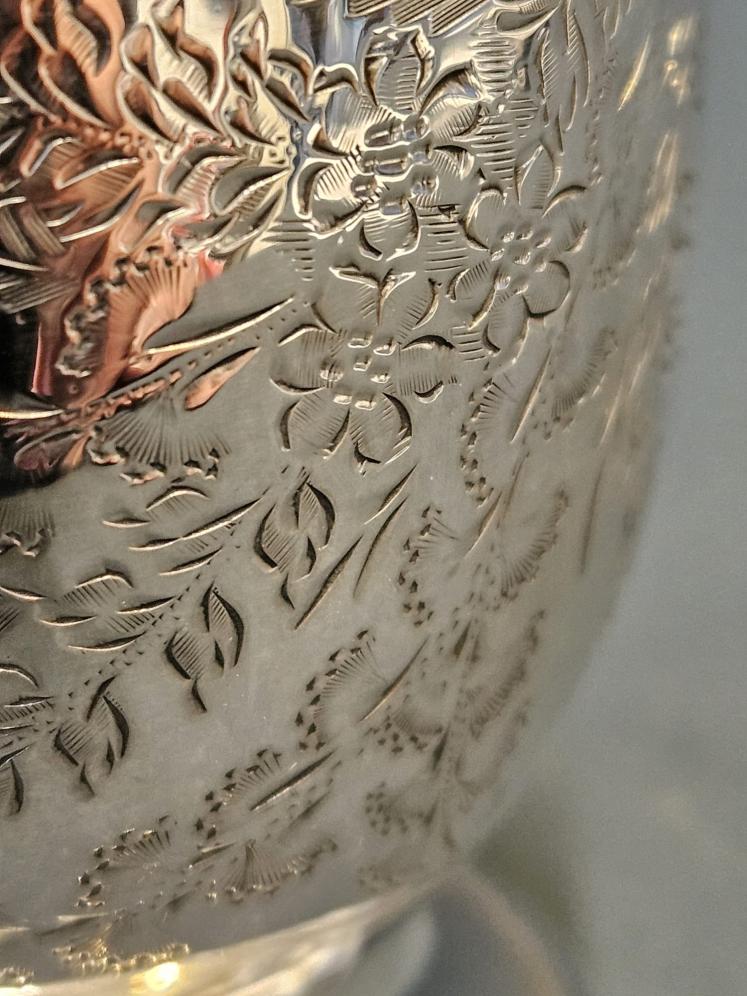 George V Floral Engraved Silver Mug - Image 8
