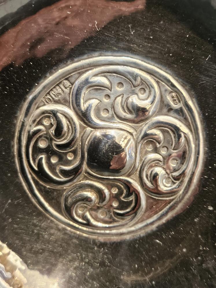 Edwardian Arts and Crafts Silver Trinket Dish - Image 2