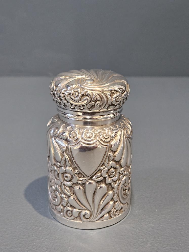 Large Victorian Silver  Cologne Bottle With Glass Liner - Image 1