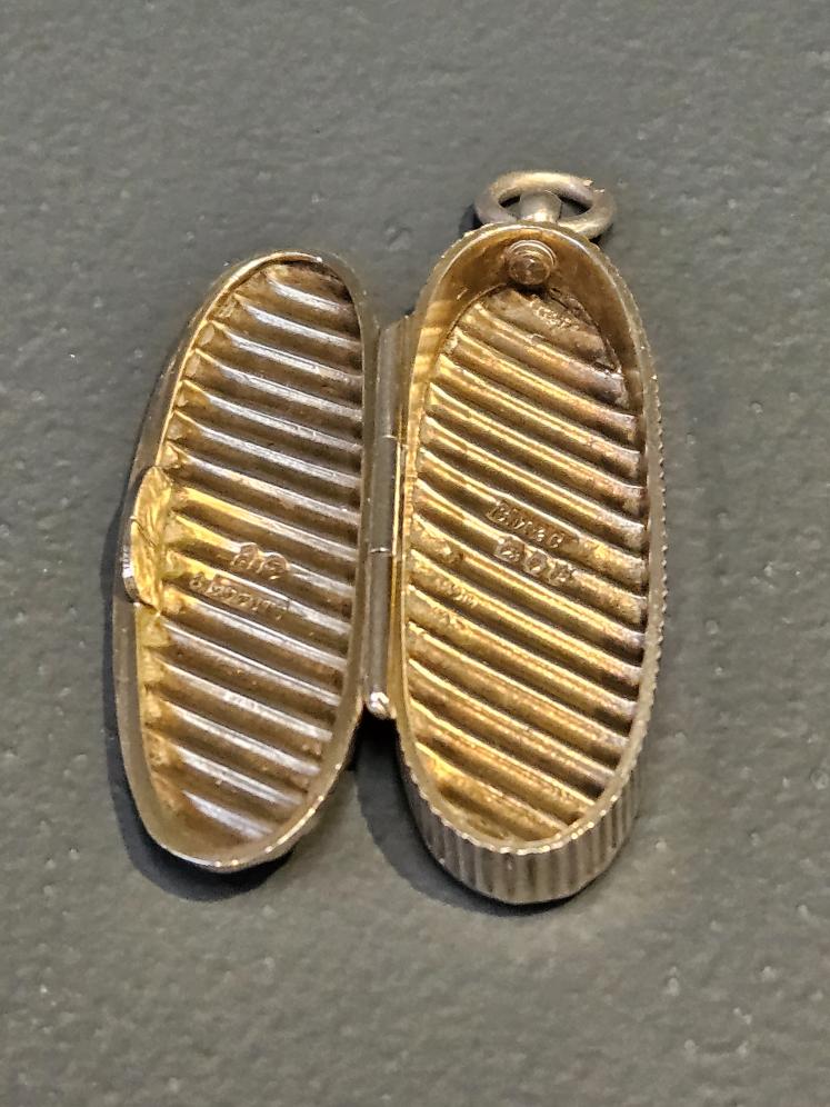 Unusual Victorian Silver Oval Vesta Case By Sampson Mordan  - Image 5