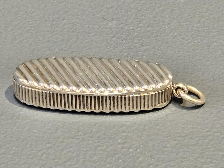 Unusual Victorian Silver Oval Vesta Case By Sampson Mordan  - Image 1