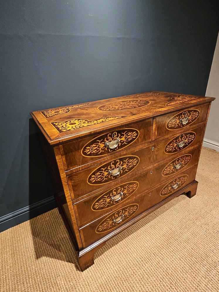 George III Inlaid Walnut Chest of Drawers - Image 8
