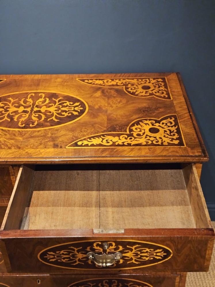 George III Inlaid Walnut Chest of Drawers - Image 7