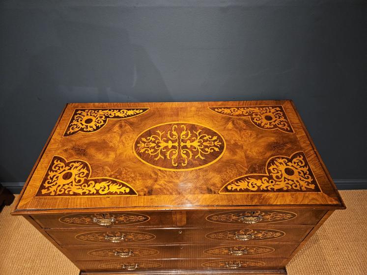 George III Inlaid Walnut Chest of Drawers - Image 6