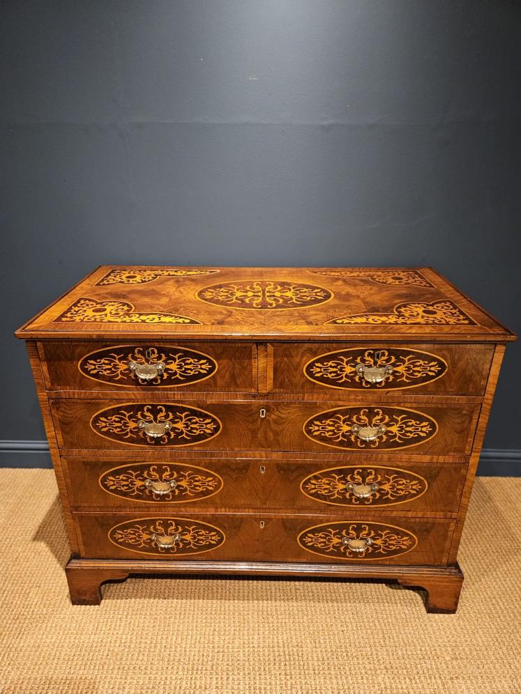 George III Inlaid Walnut Chest of Drawers - Image 3