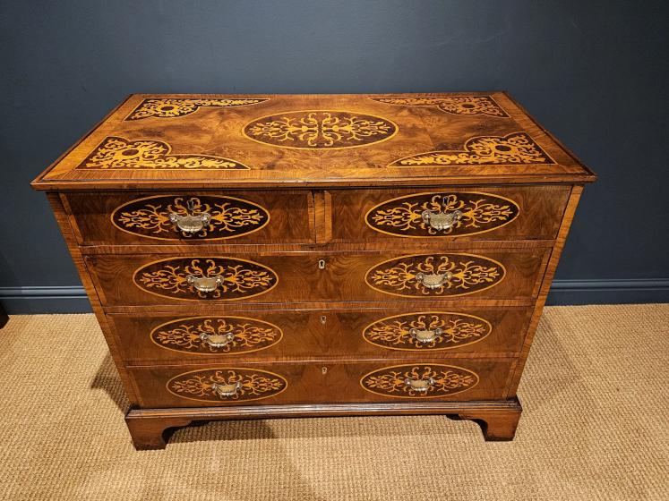 George III Inlaid Walnut Chest of Drawers - Image 2