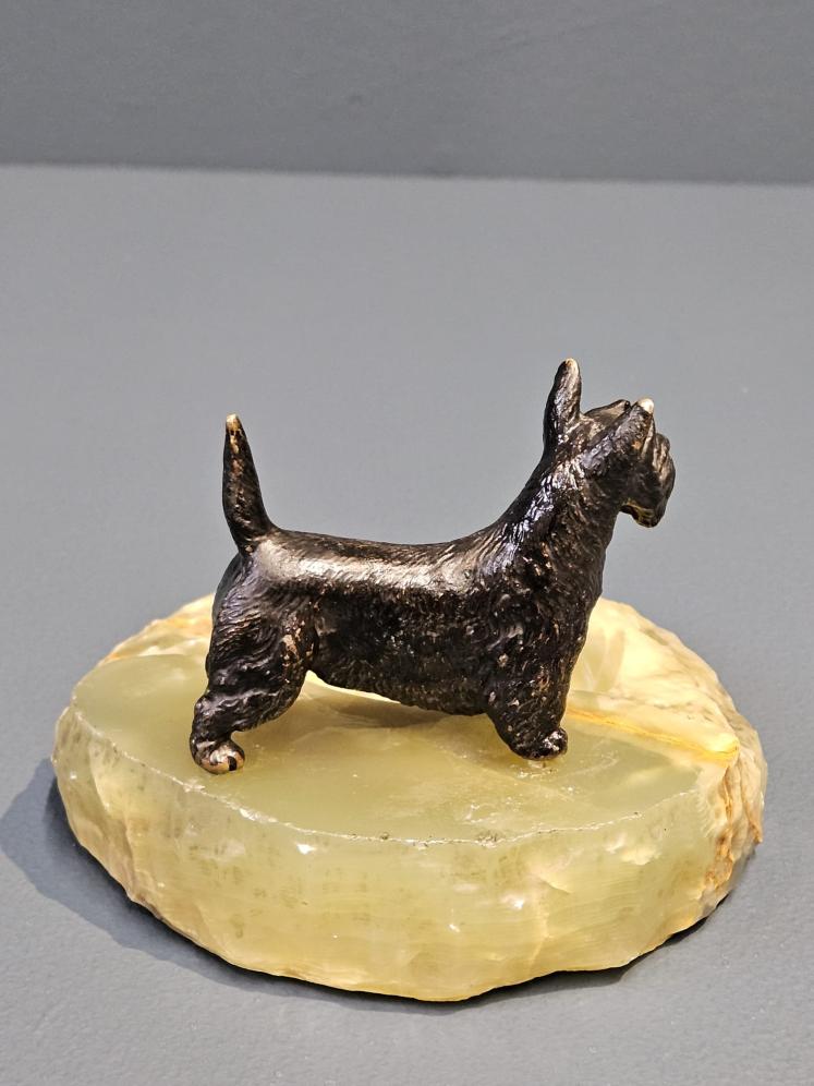 1920's Cold Painted Bronze Scottie Dog Desk Tidy  - Image 5