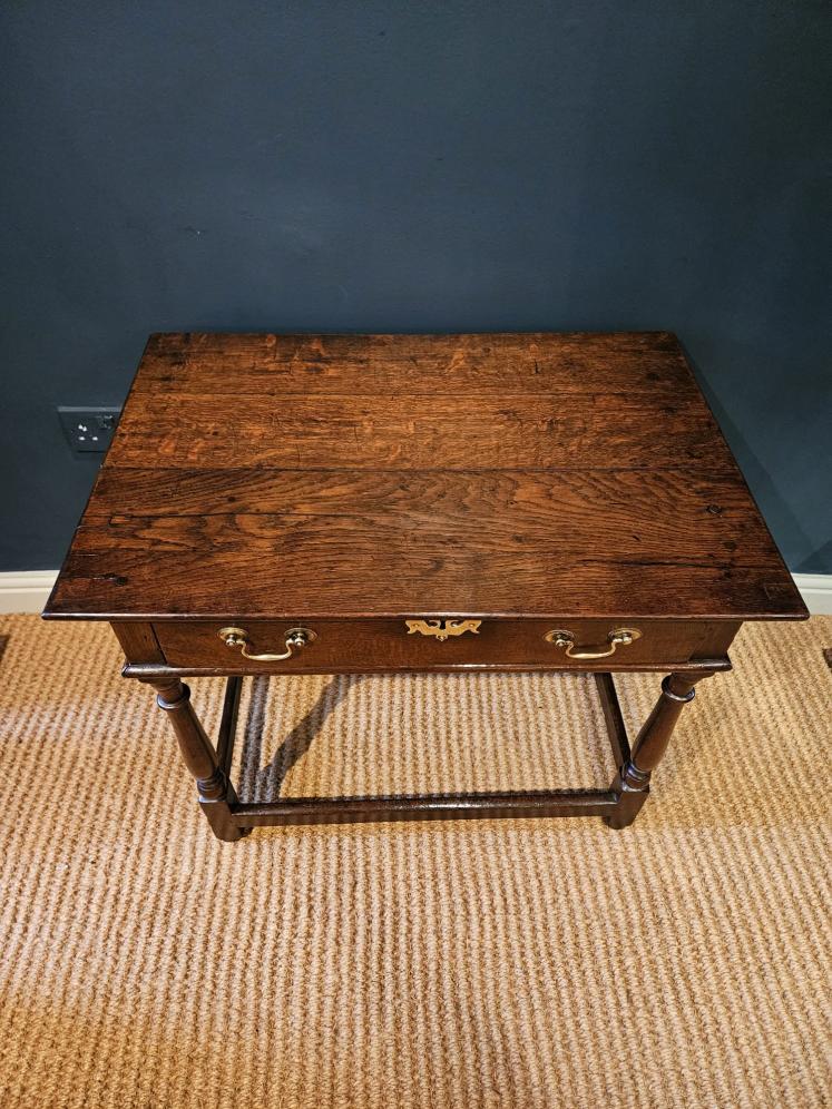 George I Oak Single Drawer Side Table - Image 8