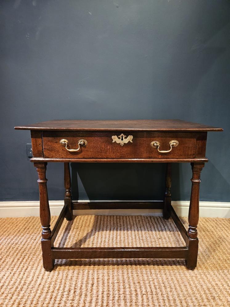 George I Oak Single Drawer Side Table - Image 5