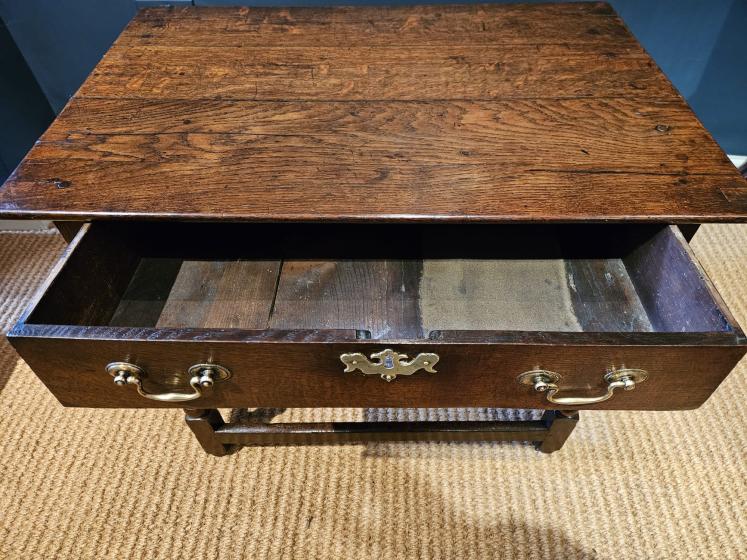 George I Oak Single Drawer Side Table - Image 4
