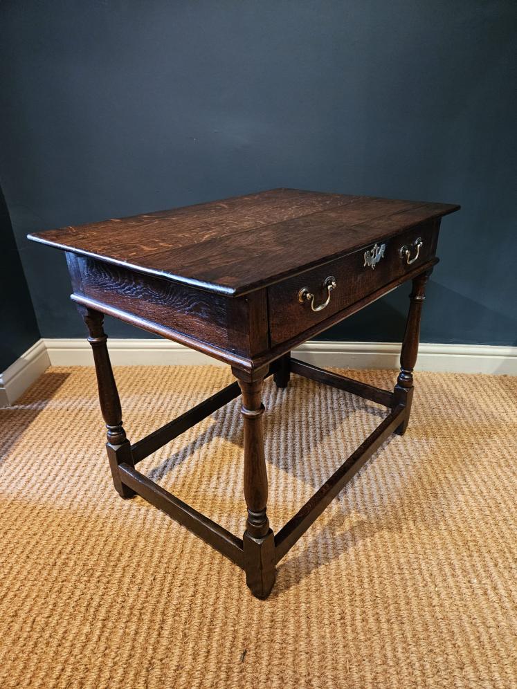 George I Oak Single Drawer Side Table - Image 3