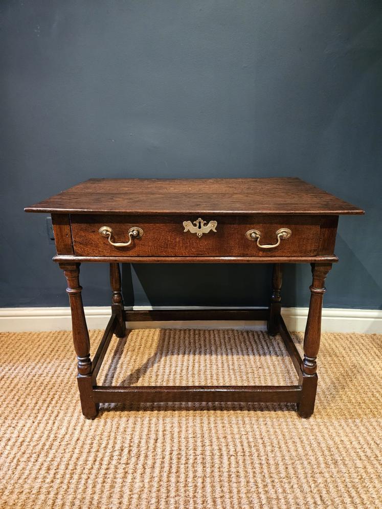 George I Oak Single Drawer Side Table - Image 1