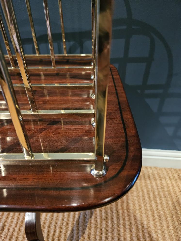 Victorian Mahogany and Brass Framed Magazine Stand - Image 3