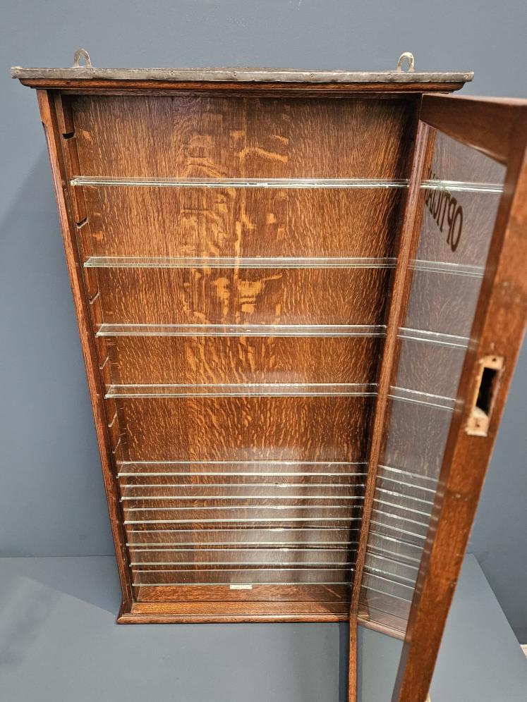 Edwardian Oak Wall Mounted Opticians Cabinet - Image 8