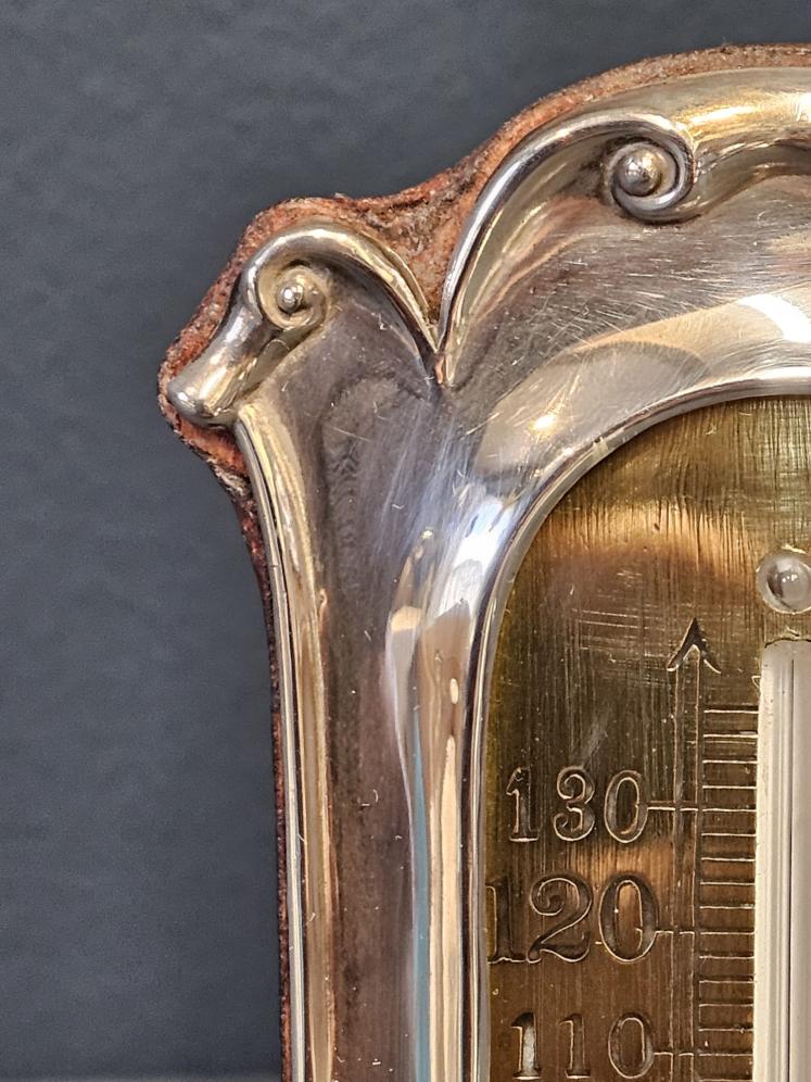 Art Nouveau Silver Desktop Thermometer  - Image 3