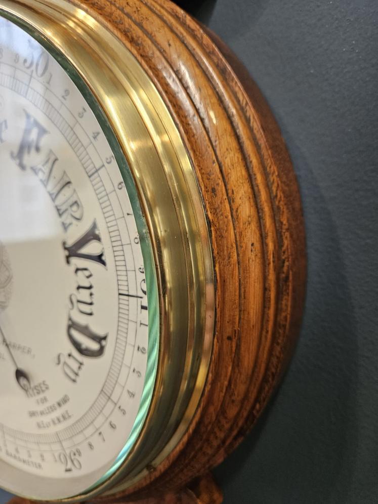 Victorian Carved Oak Bristol Banjo Barometer  - Image 6
