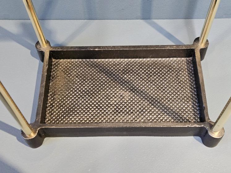 Edwardian Brass Framed Stick Stand with Cast Iron Base  - Image 6