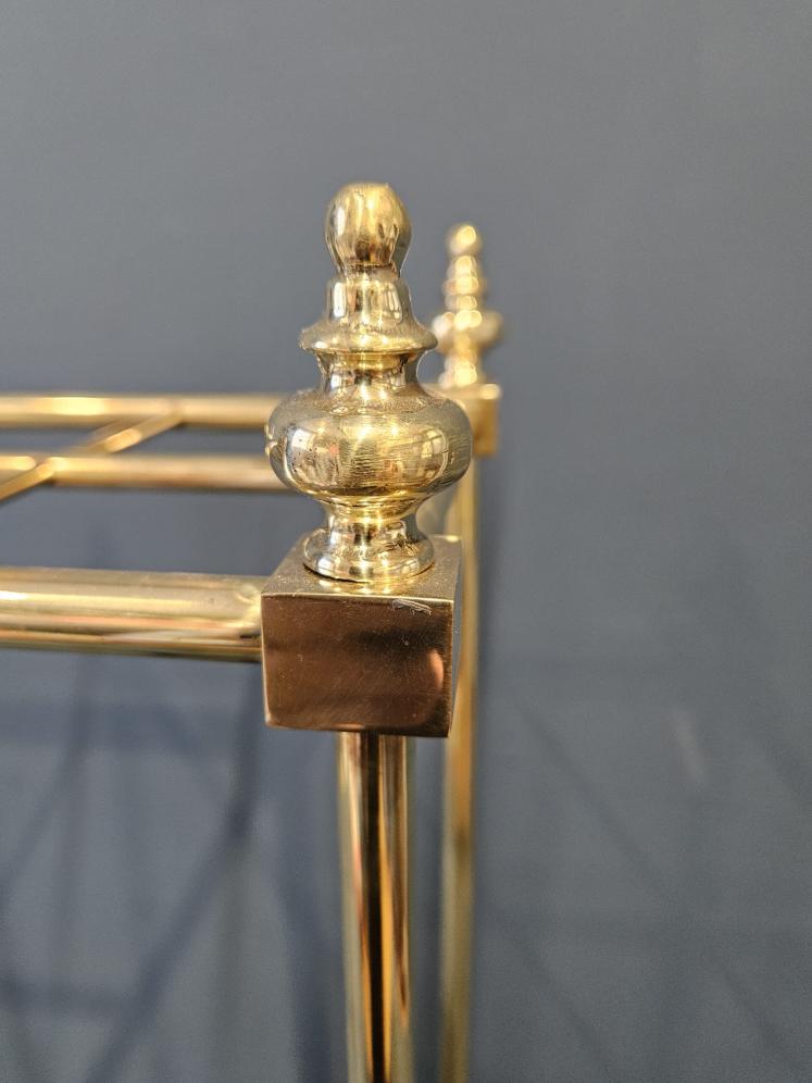 Edwardian Brass Framed Stick Stand with Cast Iron Base  - Image 3