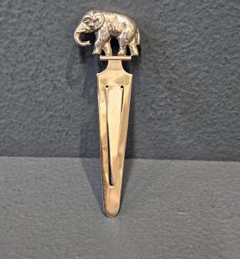 George V Silver Elephant Top Book Mark