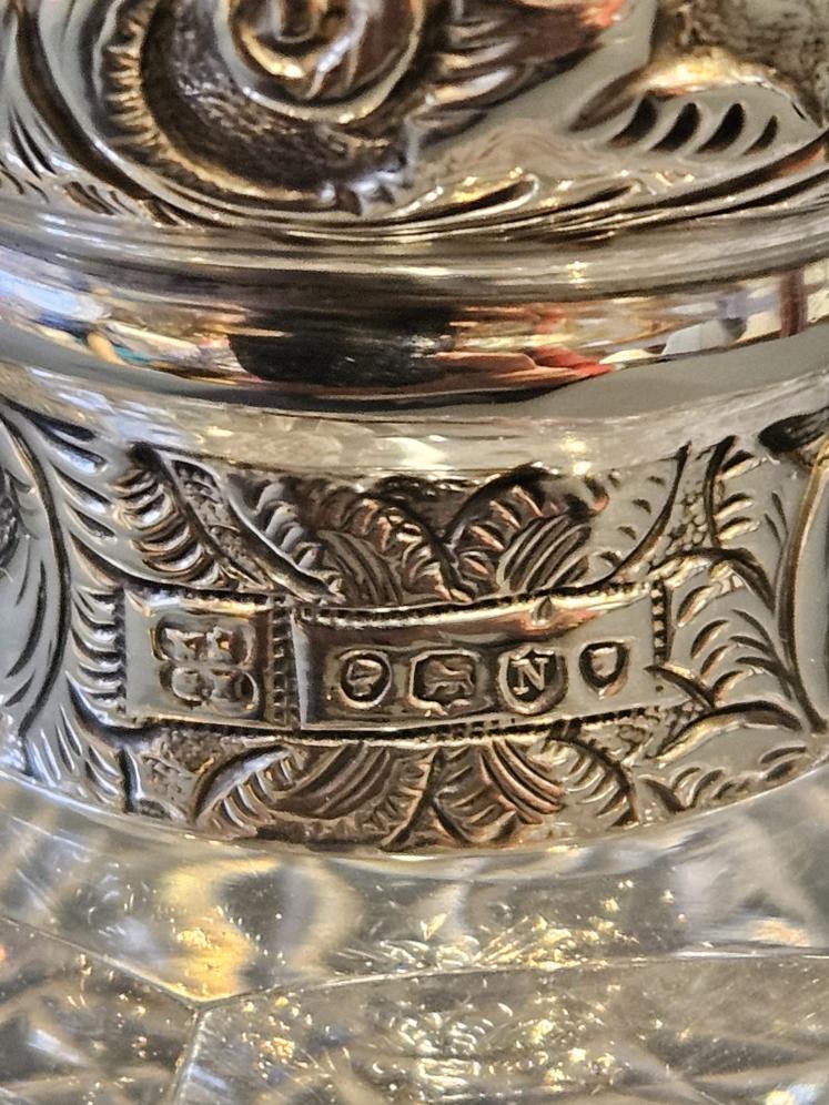 Late Victorian Cut Crystal Silver Topped Scent Bottle  - Image 5
