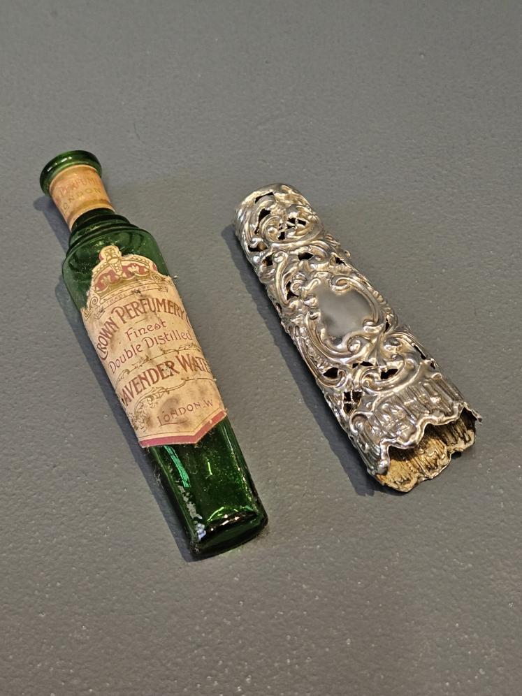 Edwardian Silver Bottle Case with Bottle  - Image 6