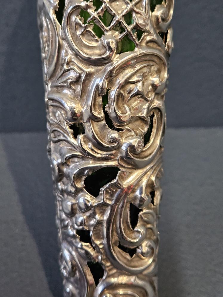 Edwardian Silver Bottle Case with Bottle  - Image 5