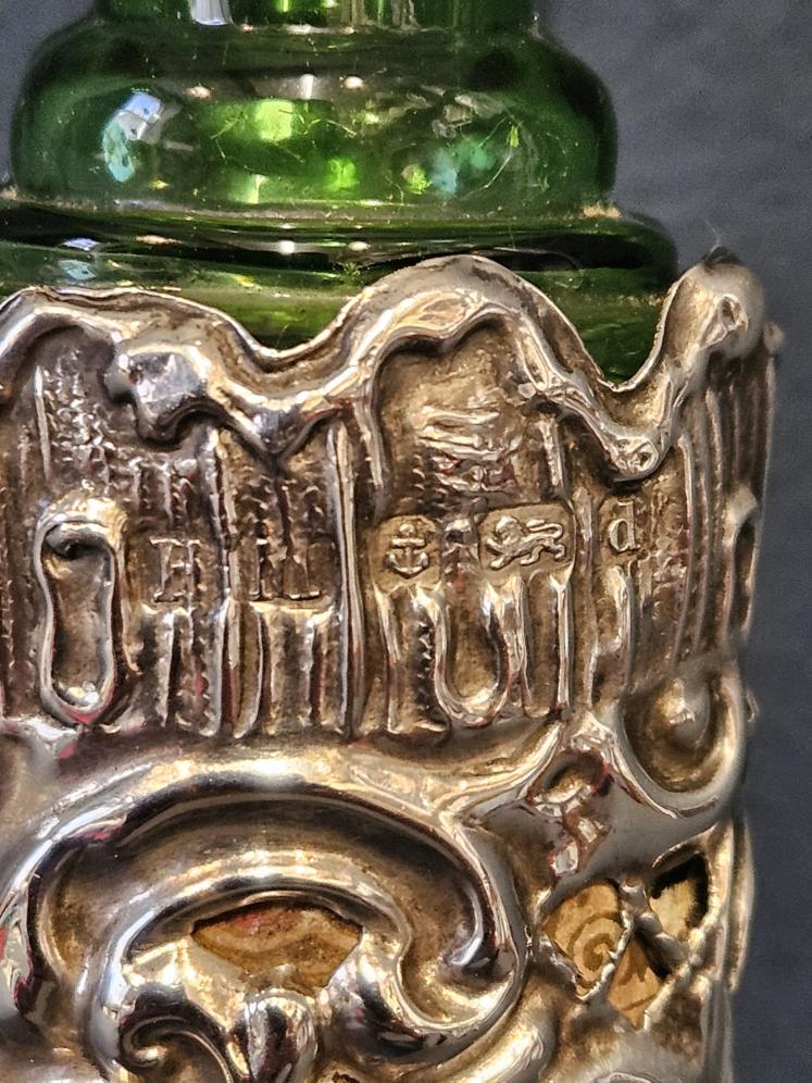Edwardian Silver Bottle Case with Bottle  - Image 4