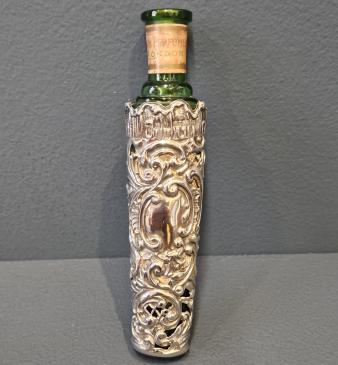 Edwardian Silver Bottle Case with Bottle 