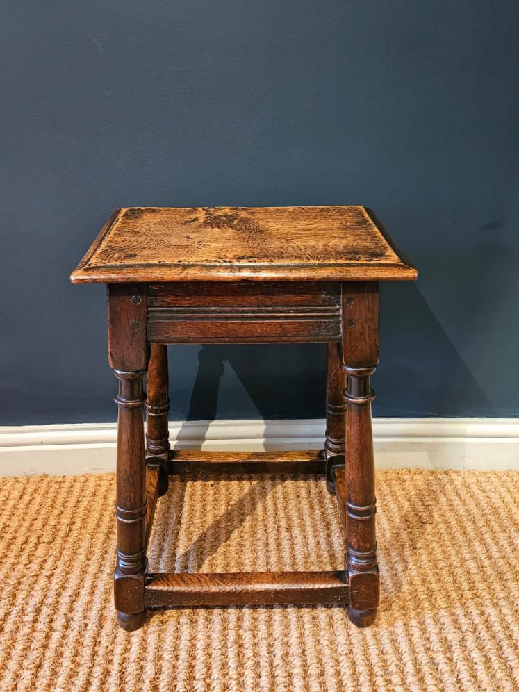 Small George III Oak Joint Stool  - Image 7