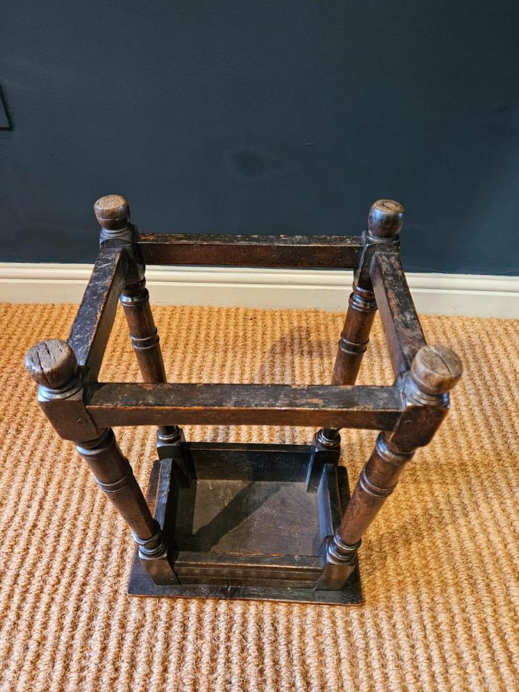 Small George III Oak Joint Stool  - Image 5