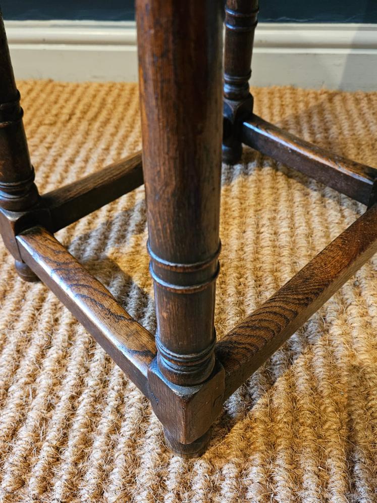 Small George III Oak Joint Stool  - Image 4