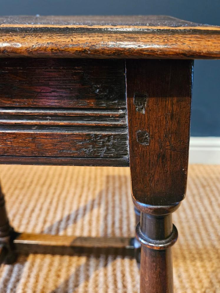 Small George III Oak Joint Stool  - Image 3