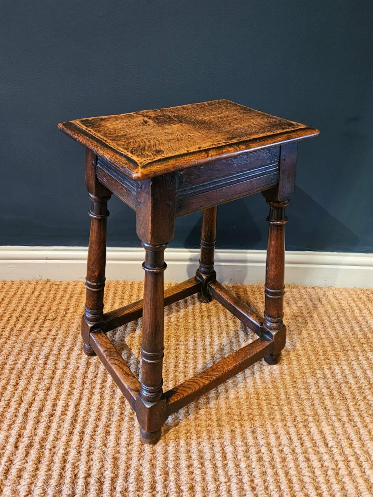 Small George III Oak Joint Stool  - Image 1
