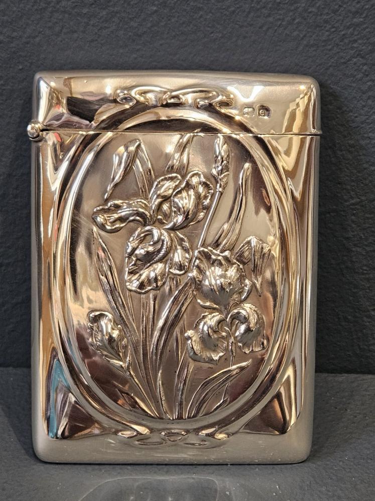 Edwardian Silver Art Nouveau Card Case - Image 1